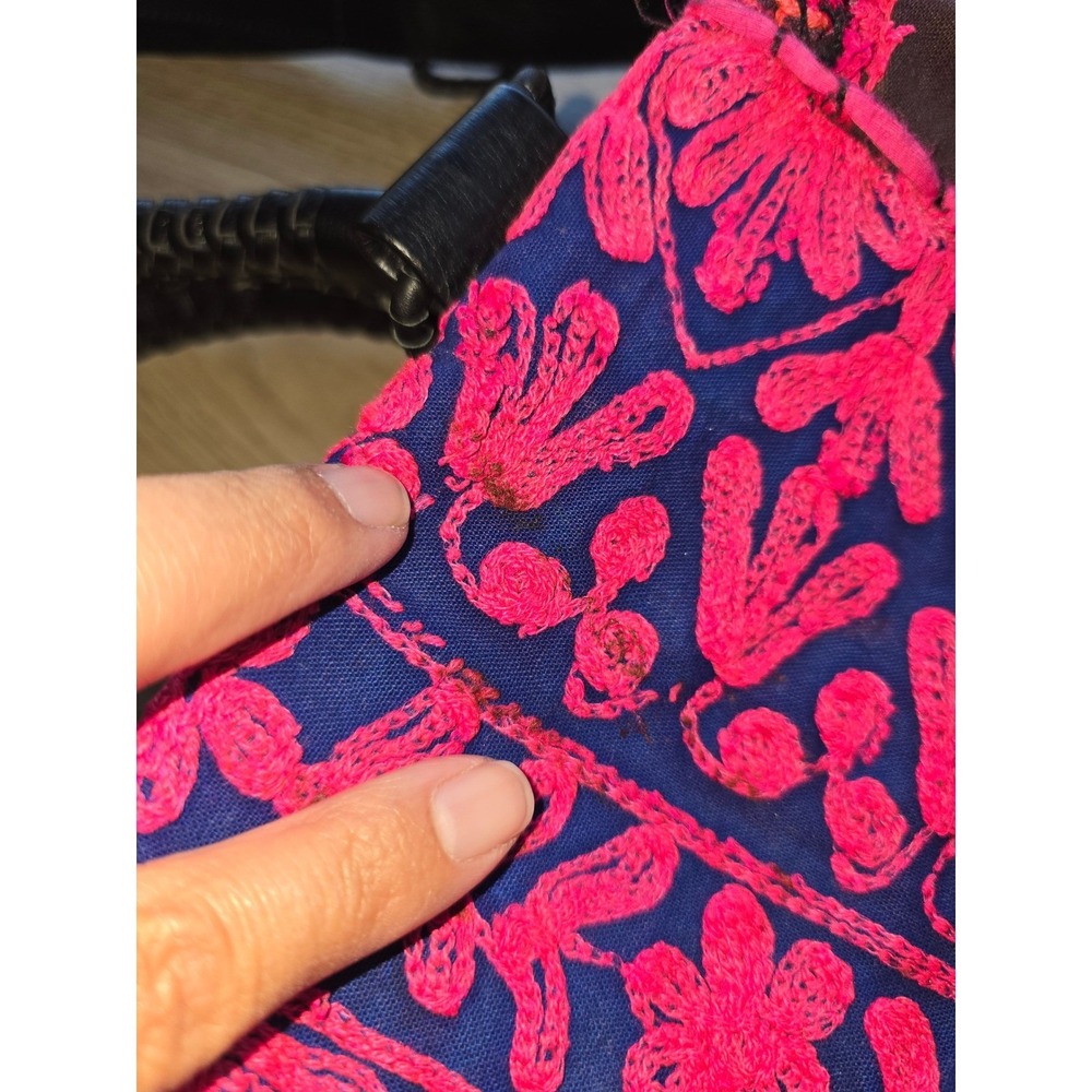 Cleobella Women Shoulder Bag Pink Embroidered Leather Boho Crossbody colorful - Picture 16 of 16